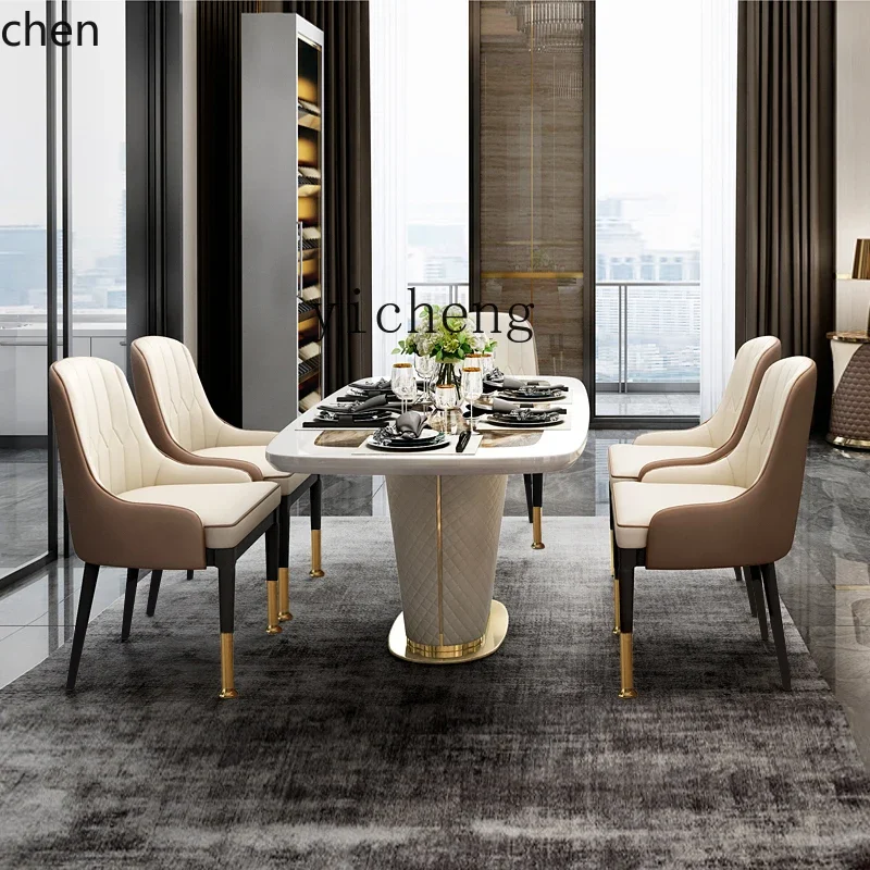 b7-post-modern light luxury marble dining table and chair combination European simple western dining table rectangular household
b7-post-modern light luxury marble dining table and chair combination European simple western dining table rectangular household