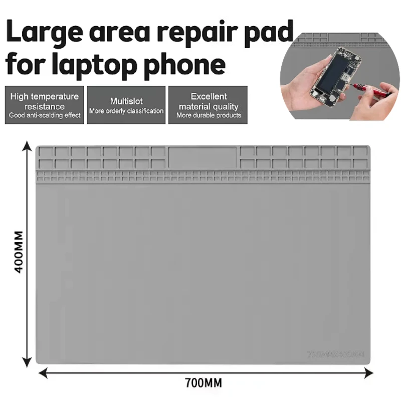 Repair Pad Insulation Heat-Resistant Soldering Station Silicon Soldering Mat Work Pad Desk Platform for BGA Soldering Station
Repair Pad Insulation Heat-Resistant Soldering Station Silicon Soldering Mat Work Pad Desk Platform for BGA Soldering Station