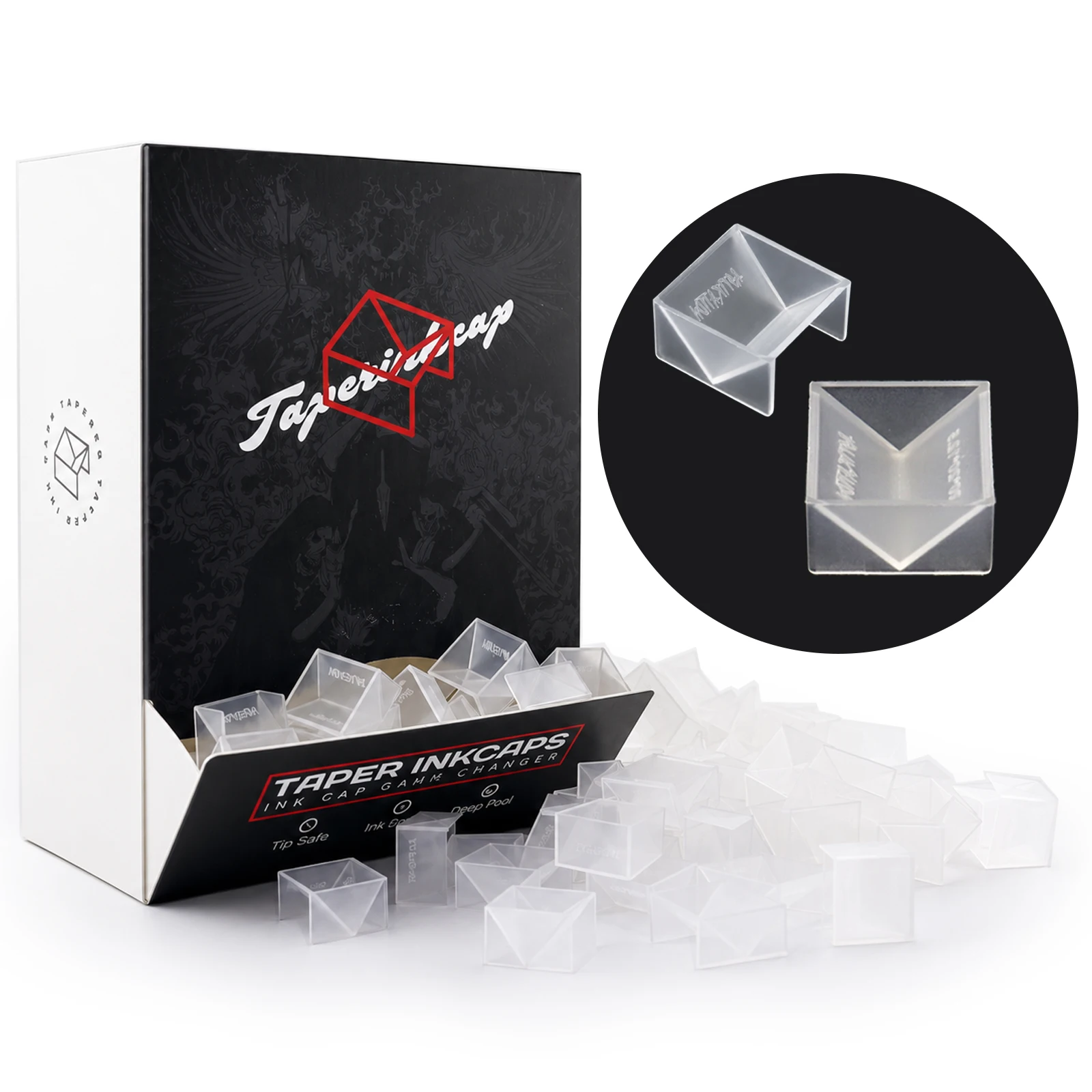 V-Shaped Tattoo Ink Caps, Tapered ink cups for Better Ink Pickup, Fits all Magnum & Liner needles
V-Shaped Tattoo Ink Caps, Tapered ink cups for Better Ink Pickup, Fits all Magnum & Liner needles