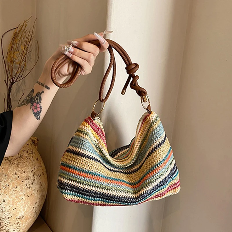 Womens Striped Woven Straw Tote Bag Lightweight Large Capacity With Detachable Coin Purse Zip Closure For Beach Vacation
Womens Striped Woven Straw Tote Bag Lightweight Large Capacity With Detachable Coin Purse Zip Closure For Beach Vacation