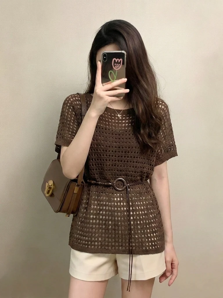Women's Hollow out Knitted Tank Top Waist Cinching Summer New plus Size Outerwear Two Piece Set Breathable Casual Fashion
Women's Hollow out Knitted Tank Top Waist Cinching Summer New plus Size Outerwear Two Piece Set Breathable Casual Fashion