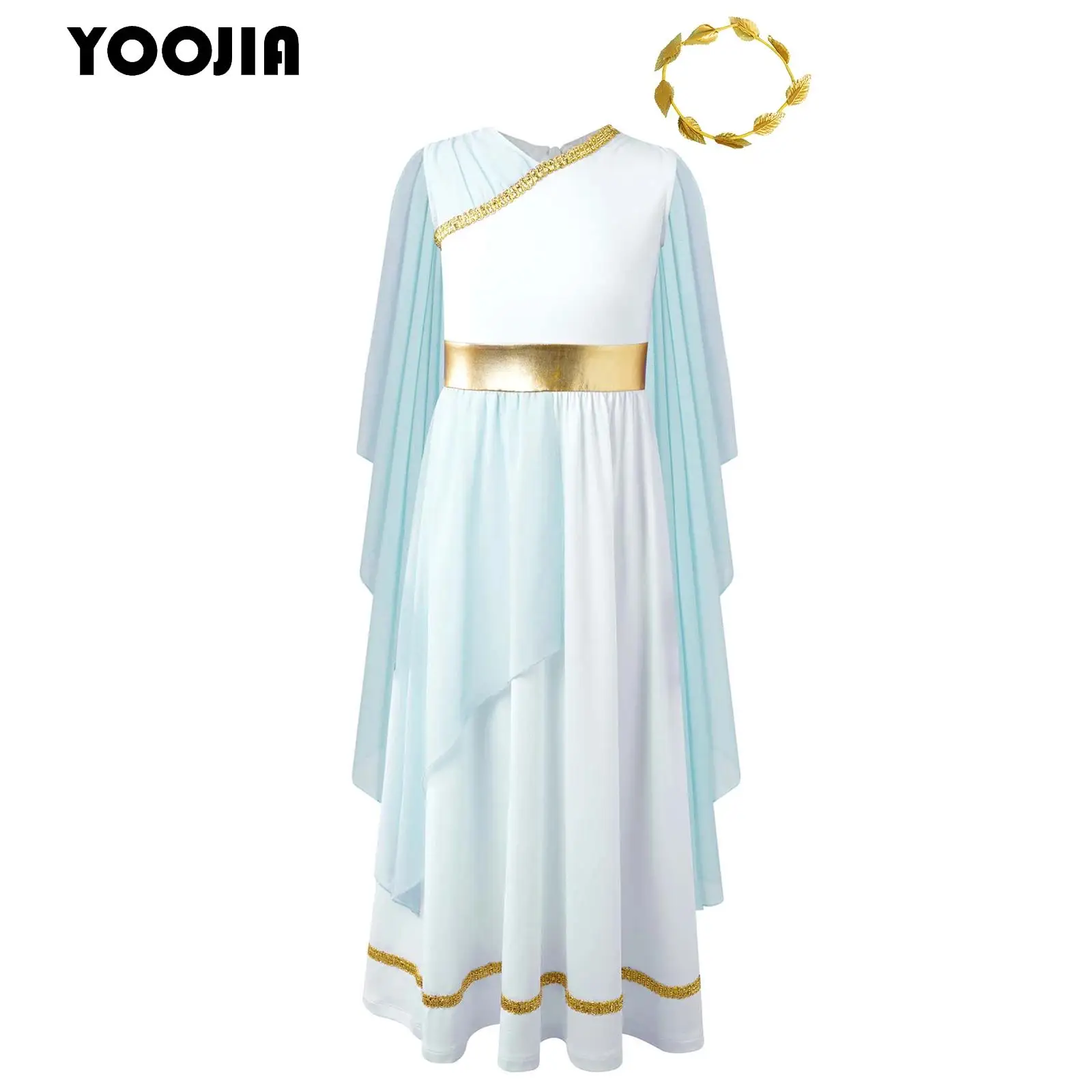 Kids Girls Athena Costume Set Ancient Greek Princess Toga Gown Halloween Carnival Cosplay Flowy Tulle Shawls Dress with Headwear
Kids Girls Athena Costume Set Ancient Greek Princess Toga Gown Halloween Carnival Cosplay Flowy Tulle Shawls Dress with Headwear