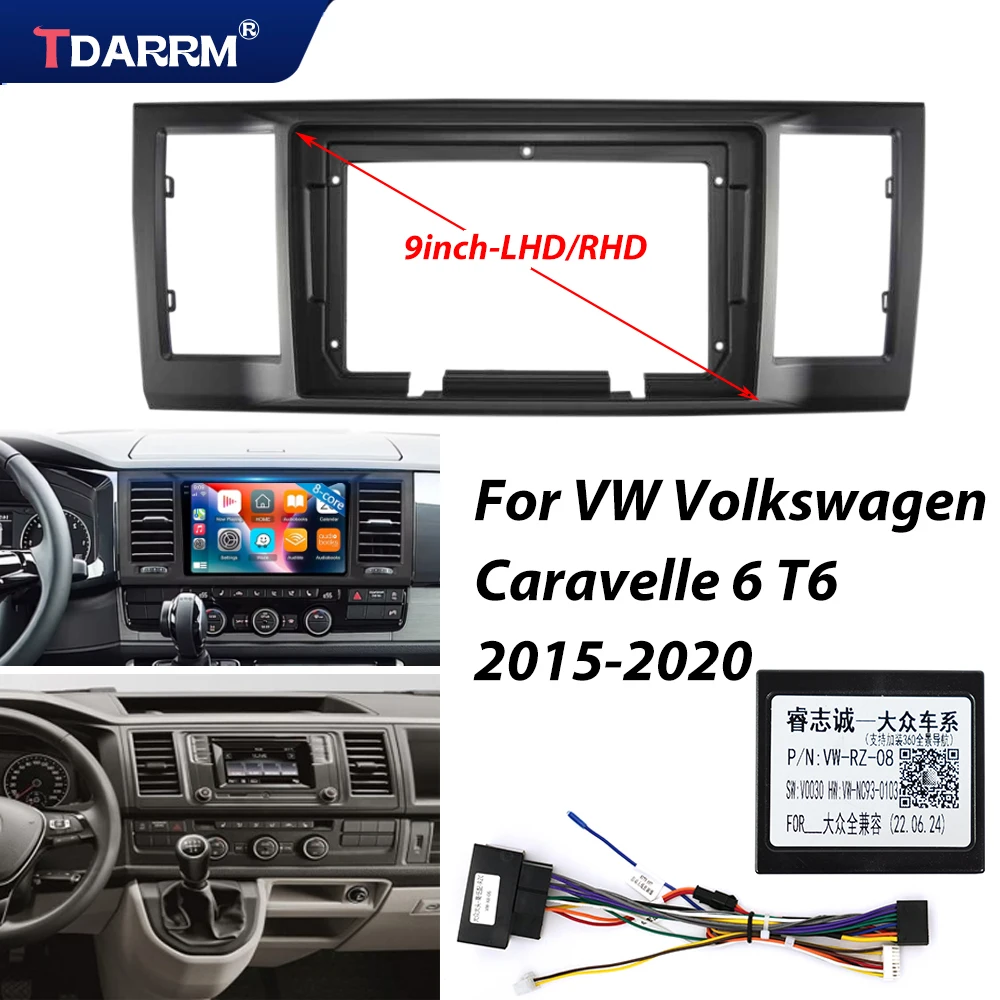 9 inch Car Fascia Frame For VW Volkswagen Caravelle 6 T6 2015-2020 Overall DVD Stereo Radio Dash Head Unit Navigation Panel Kit
9 inch Car Fascia Frame For VW Volkswagen Caravelle 6 T6 2015-2020 Overall DVD Stereo Radio Dash Head Unit Navigation Panel Kit