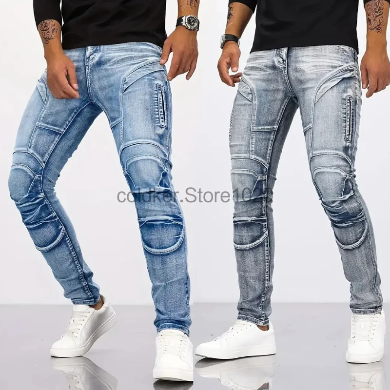 New Men's Fashion Jeans Two Tone Distressed Patchwork Pants for Men Summer Mid Waist Slim Straight Leg Pants Male Joggers
New Men's Fashion Jeans Two Tone Distressed Patchwork Pants for Men Summer Mid Waist Slim Straight Leg Pants Male Joggers