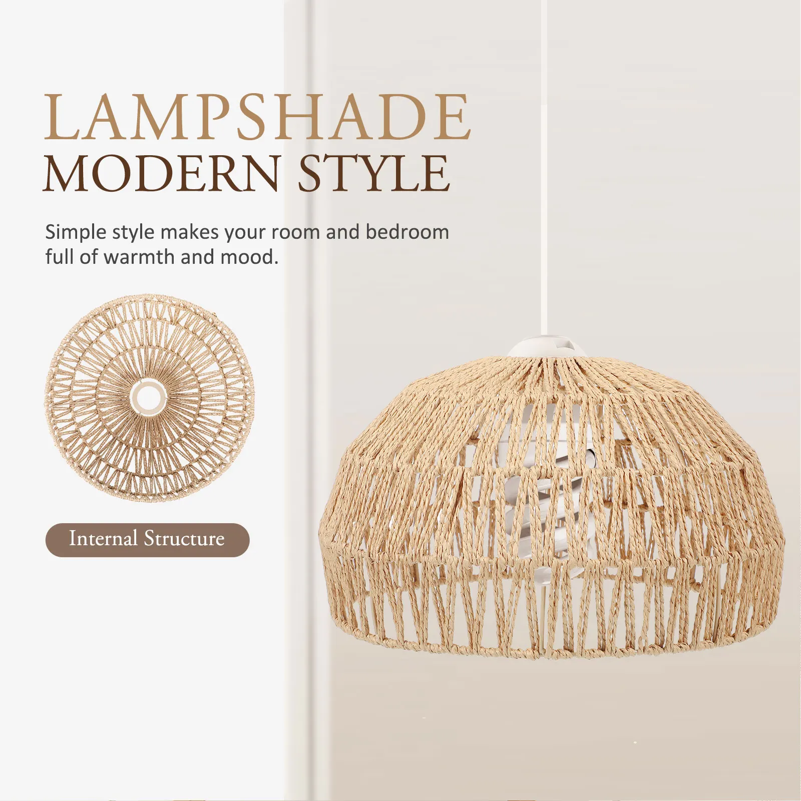30x17cm Woven Lampshade Handmade Rope Rattan Light Cover Retro Ceiling Shade Iron Chandelier Bulb Decor for Restaurant
30x17cm Woven Lampshade Handmade Rope Rattan Light Cover Retro Ceiling Shade Iron Chandelier Bulb Decor for Restaurant