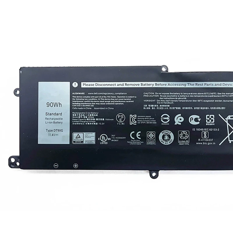 Laptop Battery DT9XG 07PWKV 0KJYFY For Alienware Area-51m R1 R2 ALWA51M-D1968W ALWA51M-D1969PW P38E001Series 90Wh
Laptop Battery DT9XG 07PWKV 0KJYFY For Alienware Area-51m R1 R2 ALWA51M-D1968W ALWA51M-D1969PW P38E001Series 90Wh