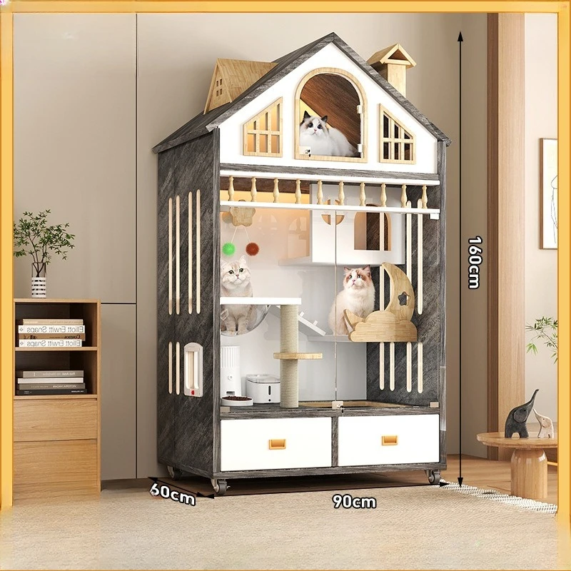 Cat Villa Wooden Multi Story Villa with Large Size and Toilet Luxury Cat Villa Small Cats Cage Pet Bed Small Dog Nest
Cat Villa Wooden Multi Story Villa with Large Size and Toilet Luxury Cat Villa Small Cats Cage Pet Bed Small Dog Nest