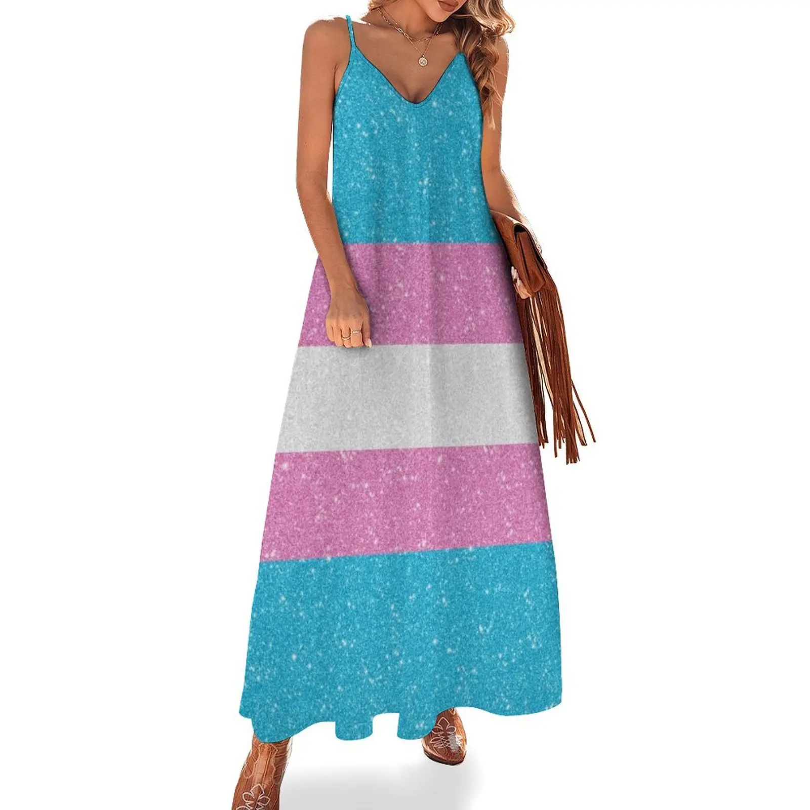 Faux Glitter Transgender Pride Flag Background Sleeveless Dress elegant women's dresses sale beach dresses
Faux Glitter Transgender Pride Flag Background Sleeveless Dress elegant women's dresses sale beach dresses