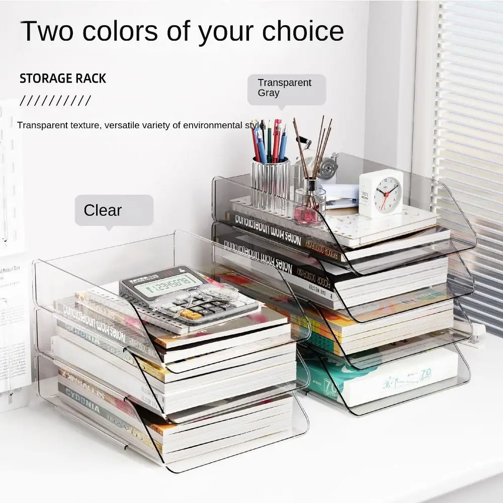 Simple Large Capacity Desktop File Tray Transparent Stackable Paper Holder Box A4 Document Paper Organizer for Home Office
Simple Large Capacity Desktop File Tray Transparent Stackable Paper Holder Box A4 Document Paper Organizer for Home Office