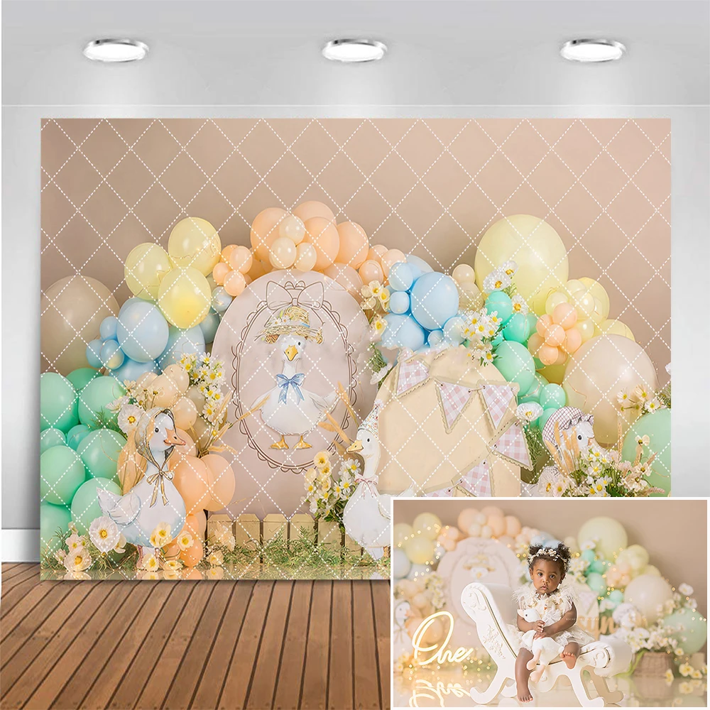 Goose in the Garden Photography Backdrop Baby Kids Birthday Cake Smash Photocall Background Balloon Photo Studio Props Banner
Goose in the Garden Photography Backdrop Baby Kids Birthday Cake Smash Photocall Background Balloon Photo Studio Props Banner
