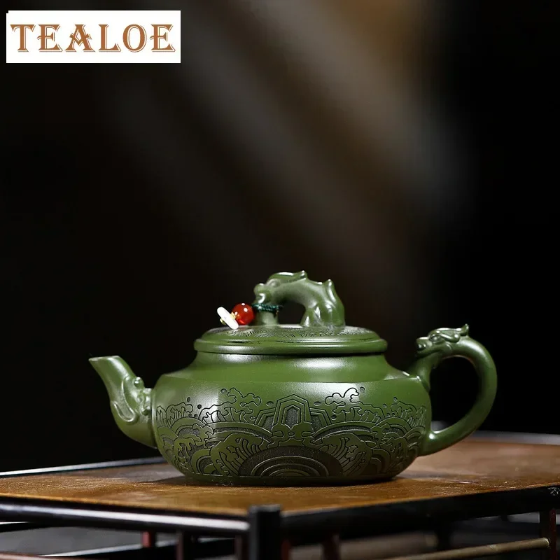 200ML Chinese Yixing High-end Purple Clay Teapots Famous Handmade Sea View Tea Pot Raw Ore Emerald Green Mud Kettle Zisha Teaset
200ML Chinese Yixing High-end Purple Clay Teapots Famous Handmade Sea View Tea Pot Raw Ore Emerald Green Mud Kettle Zisha Teaset
