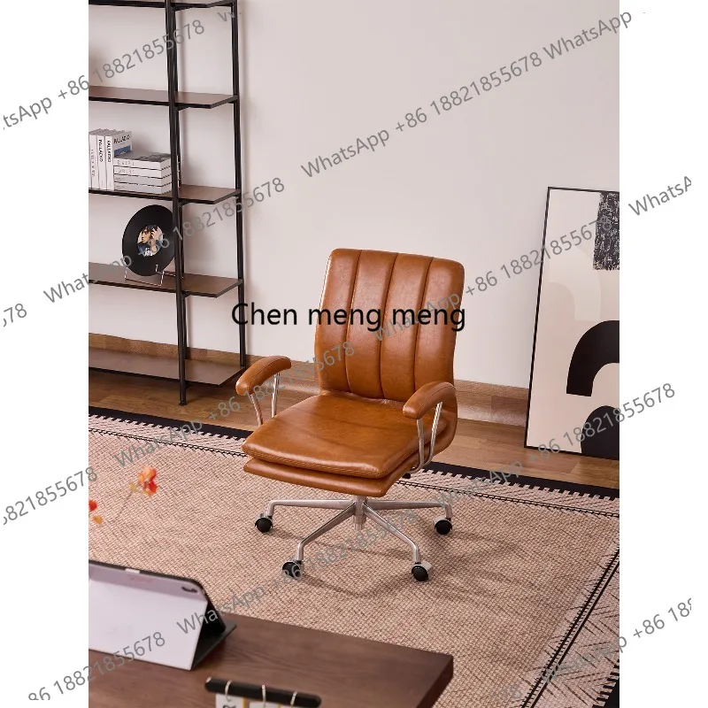 French retro oil wax leather computer, swivel chair home bedroom office chair, medieval study desk and chair
French retro oil wax leather computer, swivel chair home bedroom office chair, medieval study desk and chair