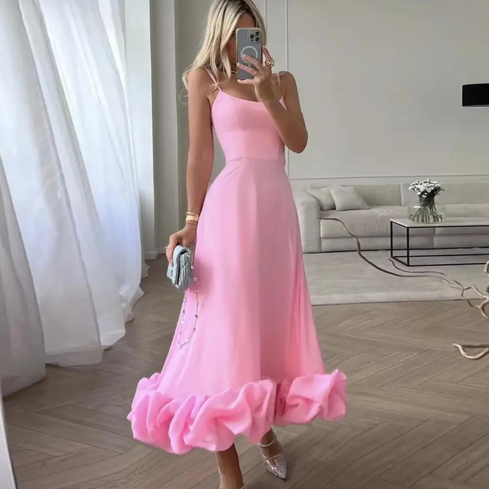 Party Festival Maxi Dress Stretch Solid Color Dress Elegant Women's Backless Maxi Dress Spaghetti Strap A-line Evening for Prom
Party Festival Maxi Dress Stretch Solid Color Dress Elegant Women's Backless Maxi Dress Spaghetti Strap A-line Evening for Prom