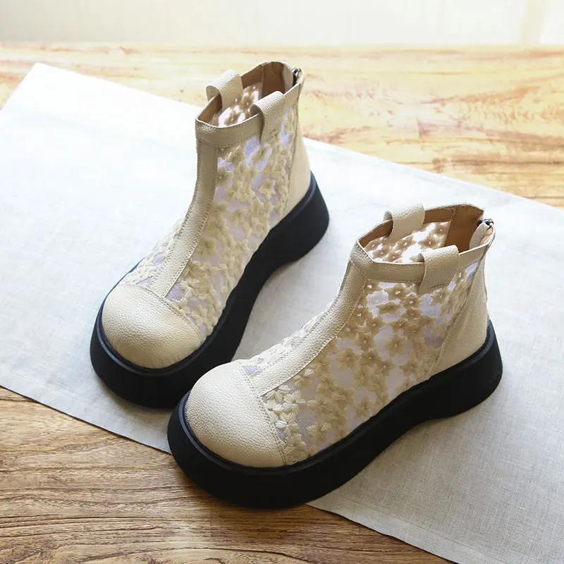 Summer Mesh Boots Heightening Platform Zipper Casual Floral Style Lightweight Airy Breathable Fashionable Women's Shoes
Summer Mesh Boots Heightening Platform Zipper Casual Floral Style Lightweight Airy Breathable Fashionable Women's Shoes