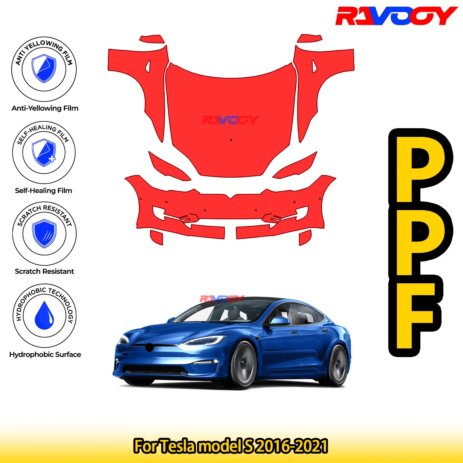 For Tesla model S 2016-2021 Glossy Matte Black Precut front PPF Kit Paint Protection Film
For Tesla model S 2016-2021 Glossy Matte Black Precut front PPF Kit Paint Protection Film