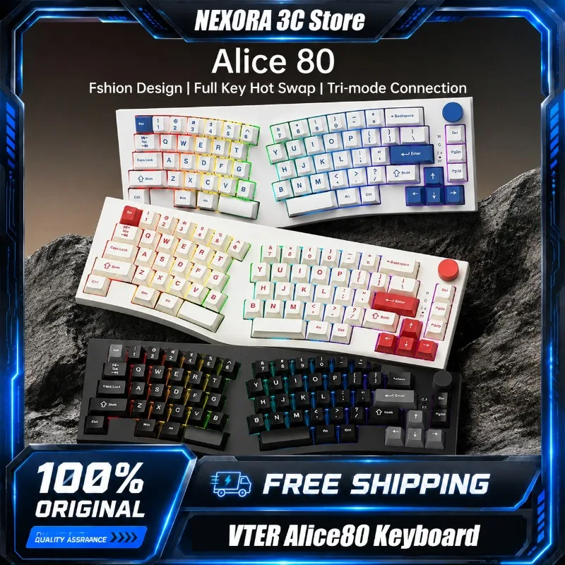 FEKER Alice80 Wireless Mechanical Keyboard Tri-mode Hot Swap GASKET RGB Custom Ergonomic Office Gaming Alice Keyboard QMK/VIA
FEKER Alice80 Wireless Mechanical Keyboard Tri-mode Hot Swap GASKET RGB Custom Ergonomic Office Gaming Alice Keyboard QMK/VIA