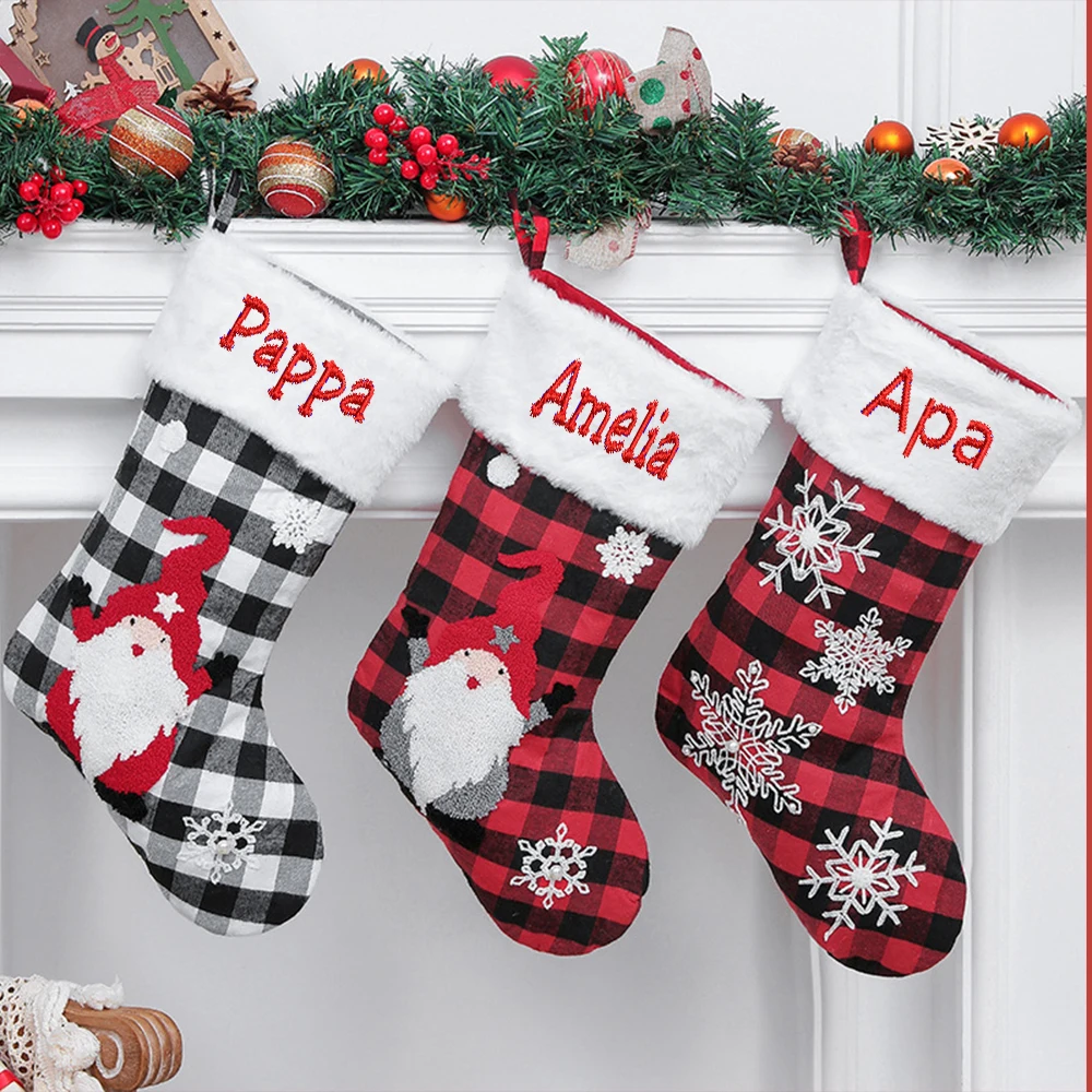 New Custom Name Christmas Door Hanging Decorative Stockings Personalized Embroidered Velvet Christmas Socks Gift Bags
New Custom Name Christmas Door Hanging Decorative Stockings Personalized Embroidered Velvet Christmas Socks Gift Bags