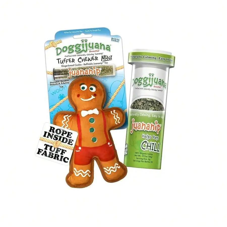 Gingerbread Dog Chew Toy With Refillable Catnip Bundle
Gingerbread Dog Chew Toy With Refillable Catnip Bundle