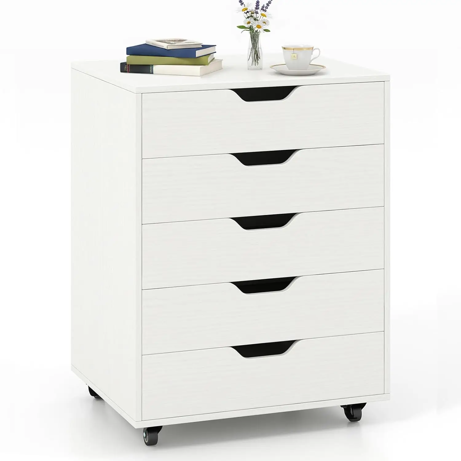 5 Drawer Wood Storage Chest with Locking Wheels Under Desk Filing Cabinet for Office Home White Customized
5 Drawer Wood Storage Chest with Locking Wheels Under Desk Filing Cabinet for Office Home White Customized