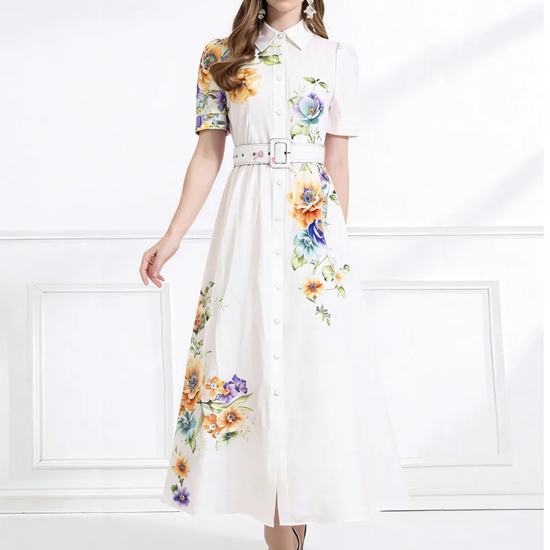 Iridesse Spring, Floral Dress, Short-sleeved, High Waisted, Women Elegant, Belted Shirt Dress
Iridesse Spring, Floral Dress, Short-sleeved, High Waisted, Women Elegant, Belted Shirt Dress