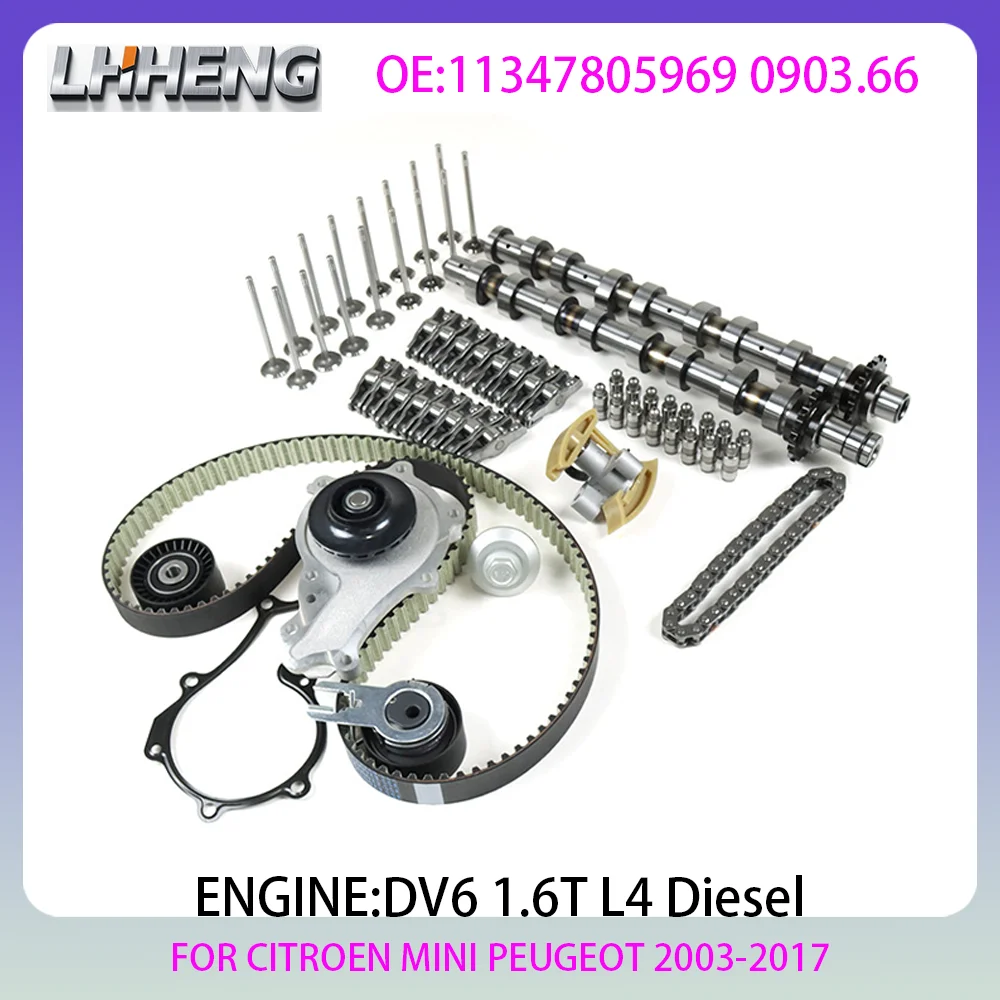 DV6 Camshaft timing water pump kit For CITROEN BERLINGO C2 C3 C4 C5 XSARA MINI PEUGEOT 5008 1.6L 1.6 L T L4 Diesel 03-17 0903.66
DV6 Camshaft timing water pump kit For CITROEN BERLINGO C2 C3 C4 C5 XSARA MINI PEUGEOT 5008 1.6L 1.6 L T L4 Diesel 03-17 0903.66