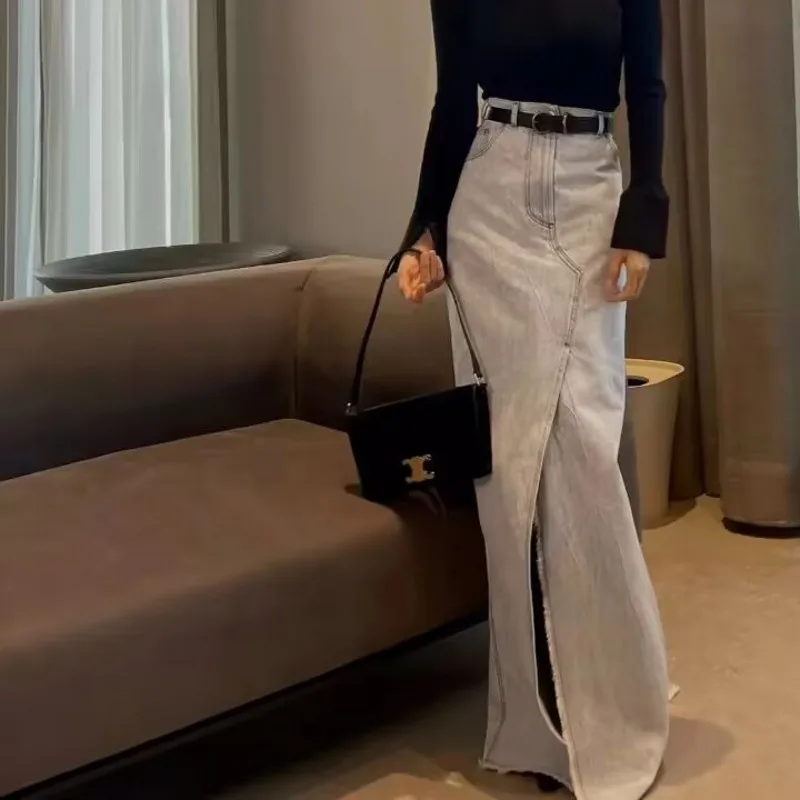 2023 Autumn Retro Classic All-Match Vitality Skirt Women Casual Commuter Outing Tight Sexy Irregular Long Denim Skirt Girl Cool
2023 Autumn Retro Classic All-Match Vitality Skirt Women Casual Commuter Outing Tight Sexy Irregular Long Denim Skirt Girl Cool