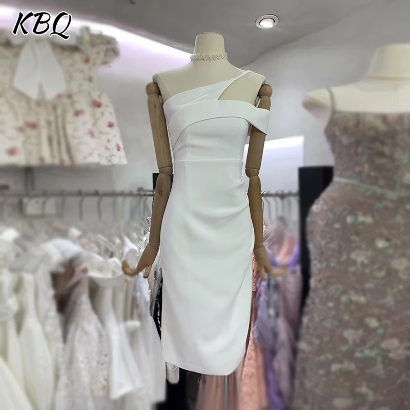 KBQ Solid Slimming Minimalist Chic Dresses for Women Diagonal Off The Shoulder Sleeve High Waist Temperament Dress Female New
KBQ Solid Slimming Minimalist Chic Dresses for Women Diagonal Off The Shoulder Sleeve High Waist Temperament Dress Female New
