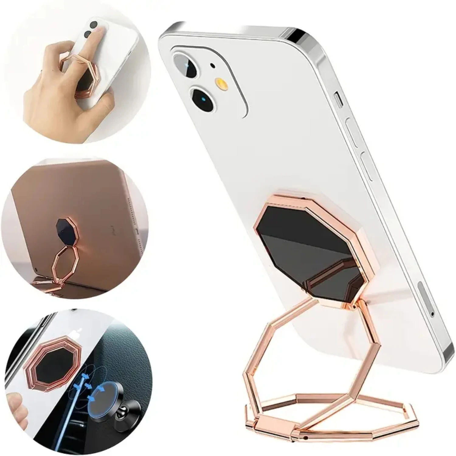 Durable Foldable Metal Multi-Angle Cell Phone Finger Ring Holder Kickstand for Desk and Car - Magnetic Mount with Strong Grip -
Durable Foldable Metal Multi-Angle Cell Phone Finger Ring Holder Kickstand for Desk and Car - Magnetic Mount with Strong Grip -