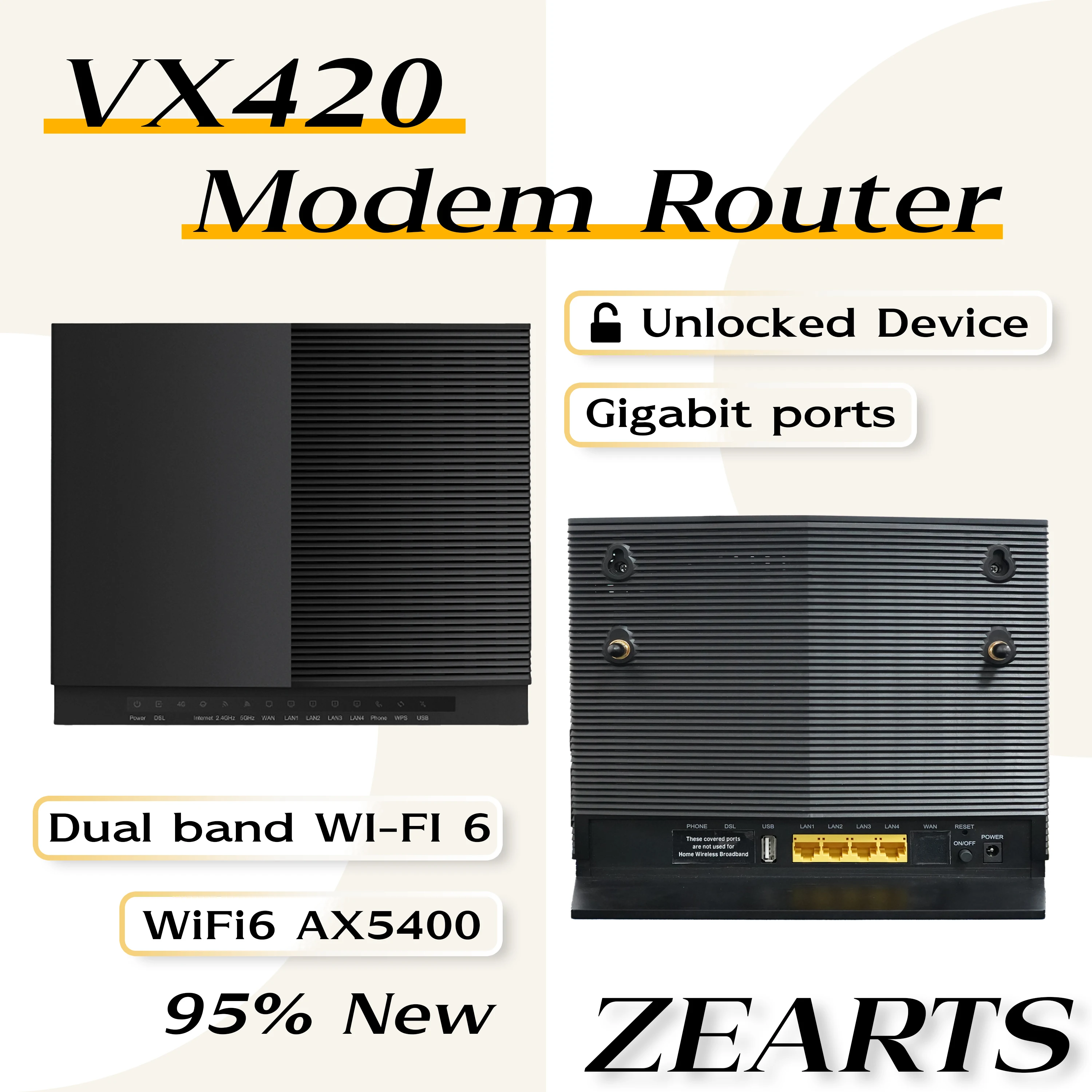 Разблокированный гибридный Wi-Fi 6-модемный маршрутизатор TP-Link AX5400 с VoIP VX420-G2H (б/у 95% новый)
Разблокированный гибридный Wi-Fi 6-модемный маршрутизатор TP-Link AX5400 с VoIP VX420-G2H (б/у 95% новый)