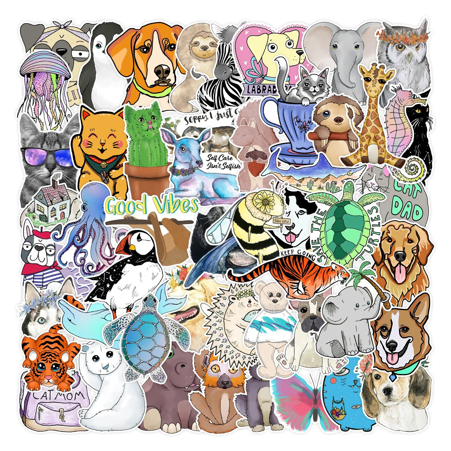 50Pcs Cute Cartoon Animals Series Stickers Suitcase Phone Case Water Bottle Waterproof Decoration Diy Sticker Packs
50Pcs Cute Cartoon Animals Series Stickers Suitcase Phone Case Water Bottle Waterproof Decoration Diy Sticker Packs