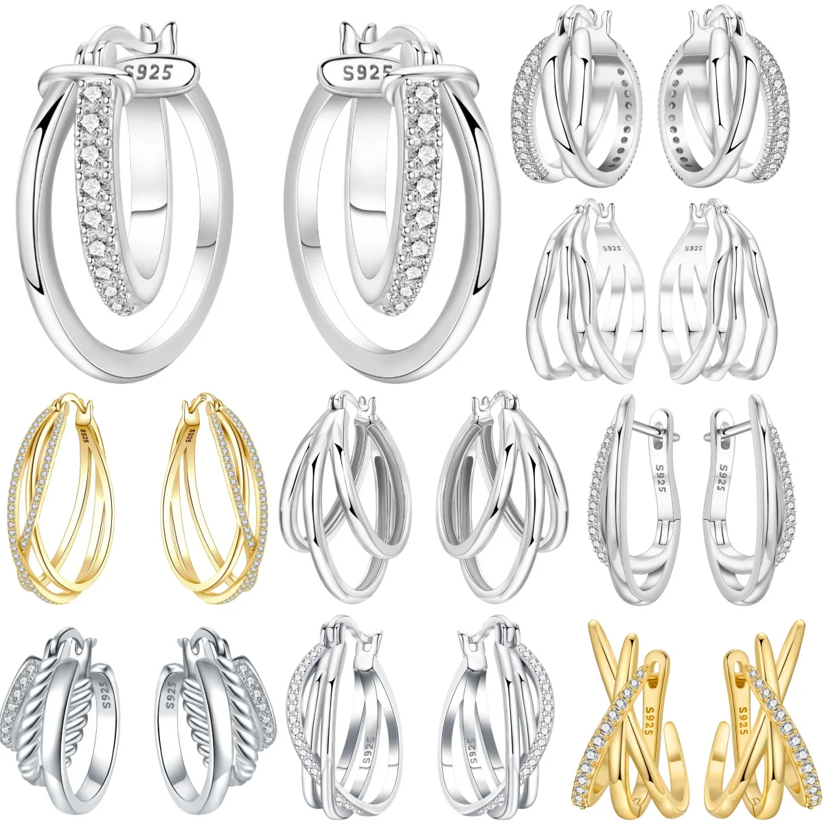 Orstarry Original 925 Sterling Silver Simple Crossed Double Ring Earrings Women Ear Studs Hoop Earring Anniversary Jewelry Gifts
Orstarry Original 925 Sterling Silver Simple Crossed Double Ring Earrings Women Ear Studs Hoop Earring Anniversary Jewelry Gifts