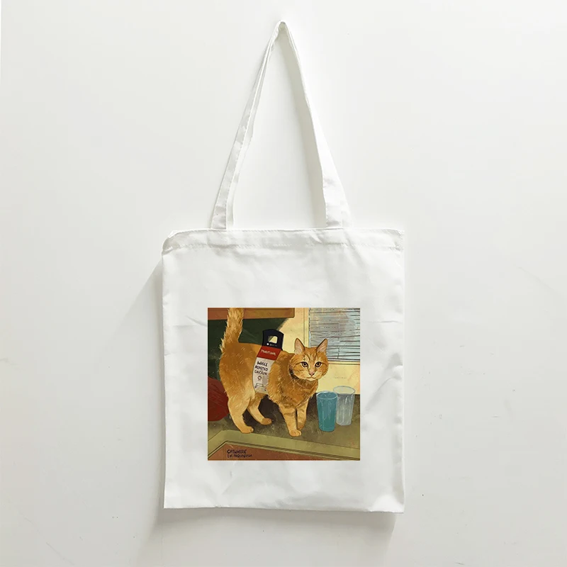 Tote Bag Cat Print Shopping Bags For Supermarket Aesthetic Canvas Bags For Women Casual Handbag Vintage Shoulder Bag
Tote Bag Cat Print Shopping Bags For Supermarket Aesthetic Canvas Bags For Women Casual Handbag Vintage Shoulder Bag