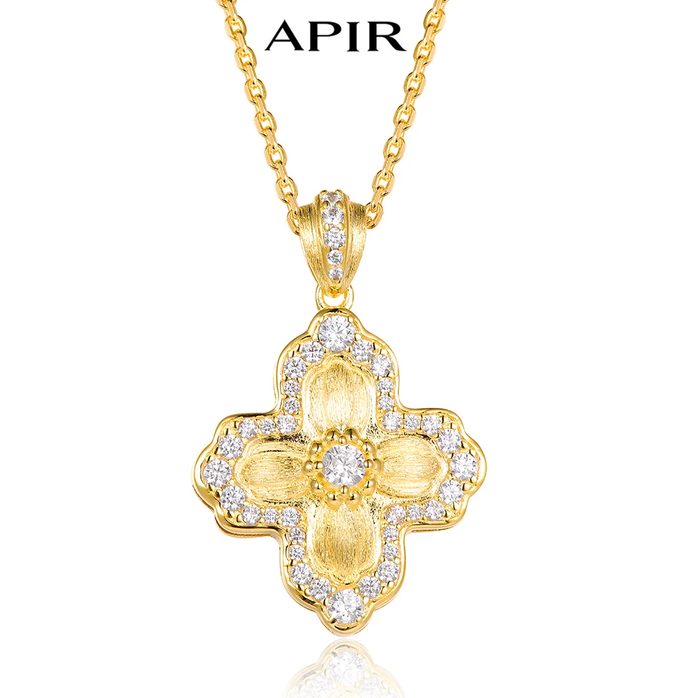 APIR 5A Zircon Women Necklace Vintage Flower Shaped 18k Gold Plated Luxury Jewelry Pendant Necklace Gift for Mom Female Friend
APIR 5A Zircon Women Necklace Vintage Flower Shaped 18k Gold Plated Luxury Jewelry Pendant Necklace Gift for Mom Female Friend
