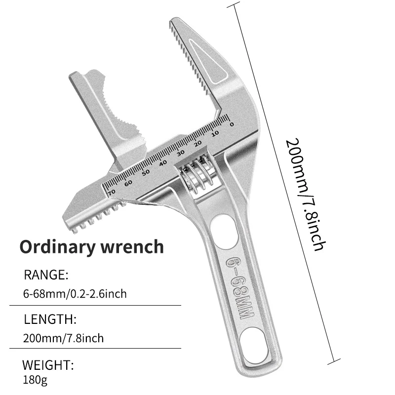Repair tool bathroom wrench adjustable large opening wrench kitchen bathroom pipe wrench manual tool power port wrench
Repair tool bathroom wrench adjustable large opening wrench kitchen bathroom pipe wrench manual tool power port wrench
