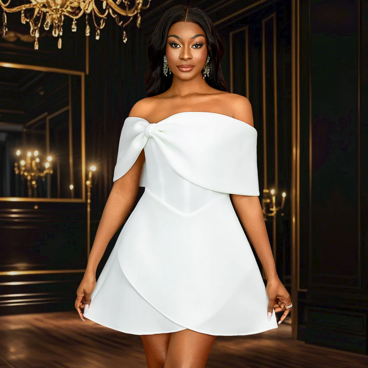 New Sexy Off-shoulder A-line Dress Elegant Bow Tie Waist-cinching Party Bridesmaid Dress Dresses Summer Dress Robe Vestido Women
New Sexy Off-shoulder A-line Dress Elegant Bow Tie Waist-cinching Party Bridesmaid Dress Dresses Summer Dress Robe Vestido Women