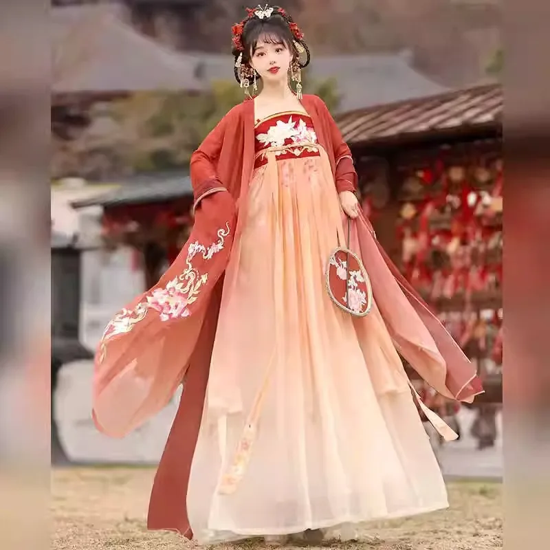 Оригинальный женский комплект Ханьфу весна-осень 2024: новая вышитая юбка в стиле династии Сале-Танг и топ в стиле хмер, китайский традиционный костюм...
Оригинальный женский комплект Ханьфу весна-осень 2024: новая вышитая юбка в стиле династии Сале-Танг и топ в стиле хмер, китайский традиционный костюм...