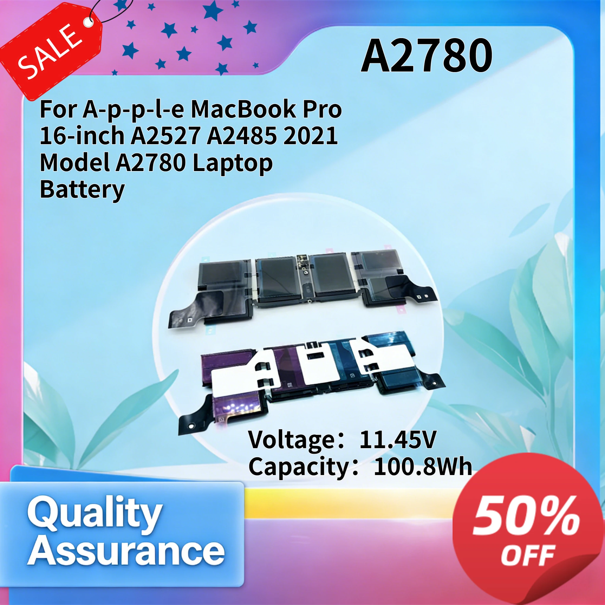 100.8WH Compatible with A-p-p-l-e MacBook Pro 16-inch A2527 A2485 2021 Model A2780 Laptop Battery
100.8WH Compatible with A-p-p-l-e MacBook Pro 16-inch A2527 A2485 2021 Model A2780 Laptop Battery