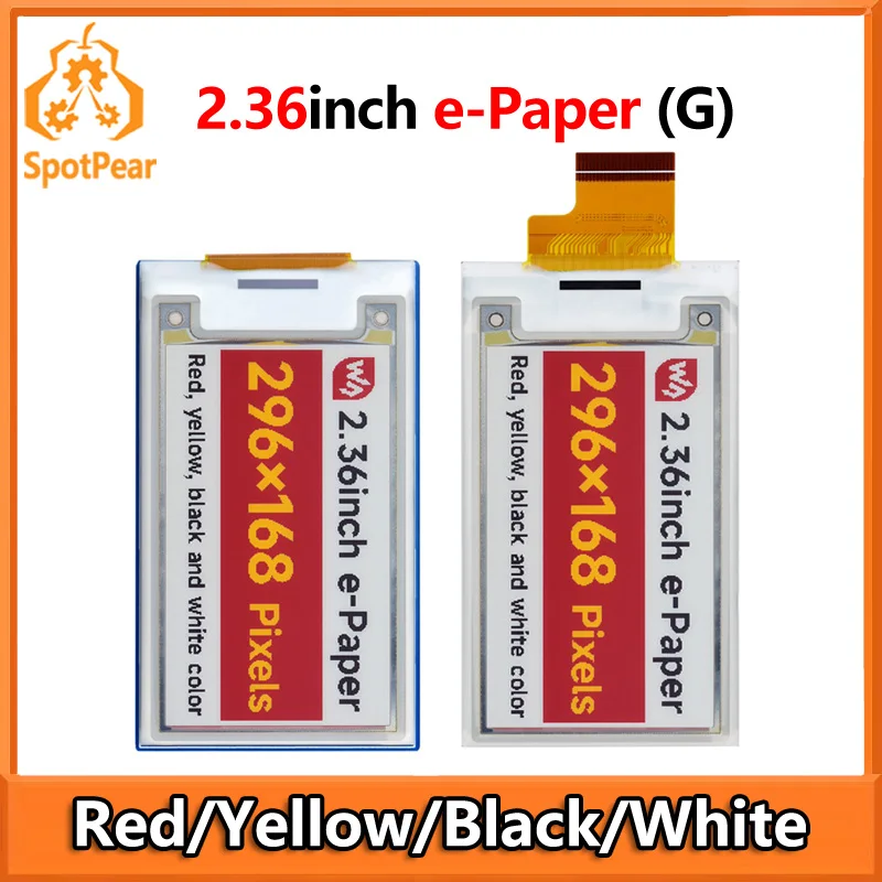 2,36-дюймовый модуль электронной бумаги (G) 296x168 Дисплей E-Ink SPI для Arduino/Raspberry Pi/STM32
2,36-дюймовый модуль электронной бумаги (G) 296x168 Дисплей E-Ink SPI для Arduino/Raspberry Pi/STM32