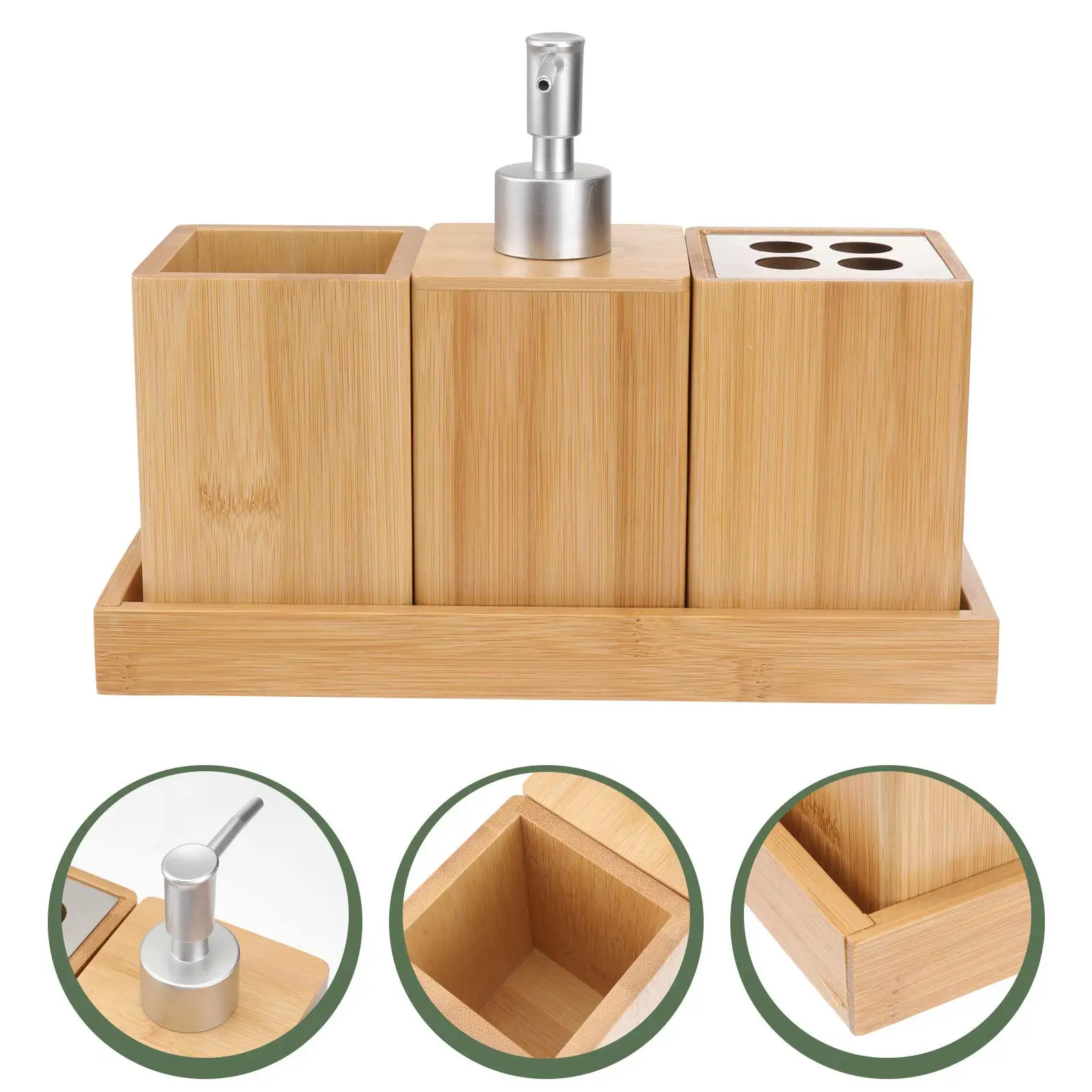 4Pcs Bamboo Bathroom Accessory Set Stylish Ceramic Bamboo Organizers Toothbrush Holder Soap Dish Bathroom Essentials Home Decor
4Pcs Bamboo Bathroom Accessory Set Stylish Ceramic Bamboo Organizers Toothbrush Holder Soap Dish Bathroom Essentials Home Decor
