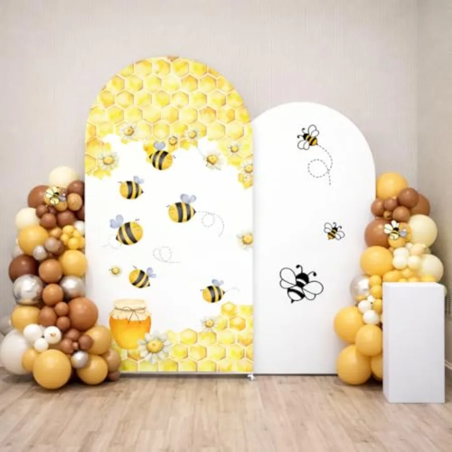 Set of 2 Arch Backdrop Covers Sweet Bee Theme Baby Shower 2PCS Spandex Stretchy Arch Cover for Honey Bees Birthday Party Banque
Set of 2 Arch Backdrop Covers Sweet Bee Theme Baby Shower 2PCS Spandex Stretchy Arch Cover for Honey Bees Birthday Party Banque