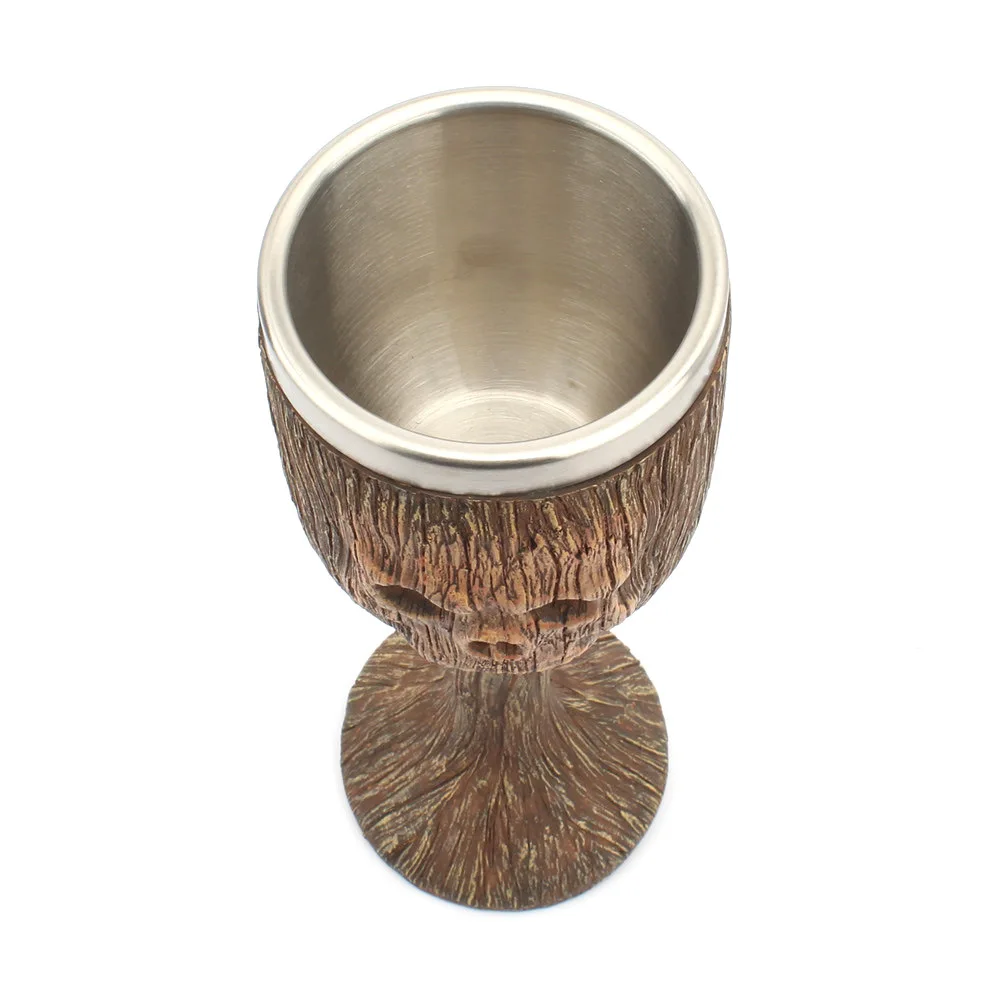 Novelty Resin Skull and Bones Wine Goblet with Stainless Steel Interior Bowl Skeleton Chalice Drinking Cup for Halloween Table
Novelty Resin Skull and Bones Wine Goblet with Stainless Steel Interior Bowl Skeleton Chalice Drinking Cup for Halloween Table