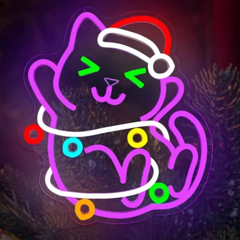 Cat Christmas Neon Sign Carving Dimmable Light Up Sign Wall Art Decor for Party Bedroom Living Room Cute Kids Gift
Cat Christmas Neon Sign Carving Dimmable Light Up Sign Wall Art Decor for Party Bedroom Living Room Cute Kids Gift