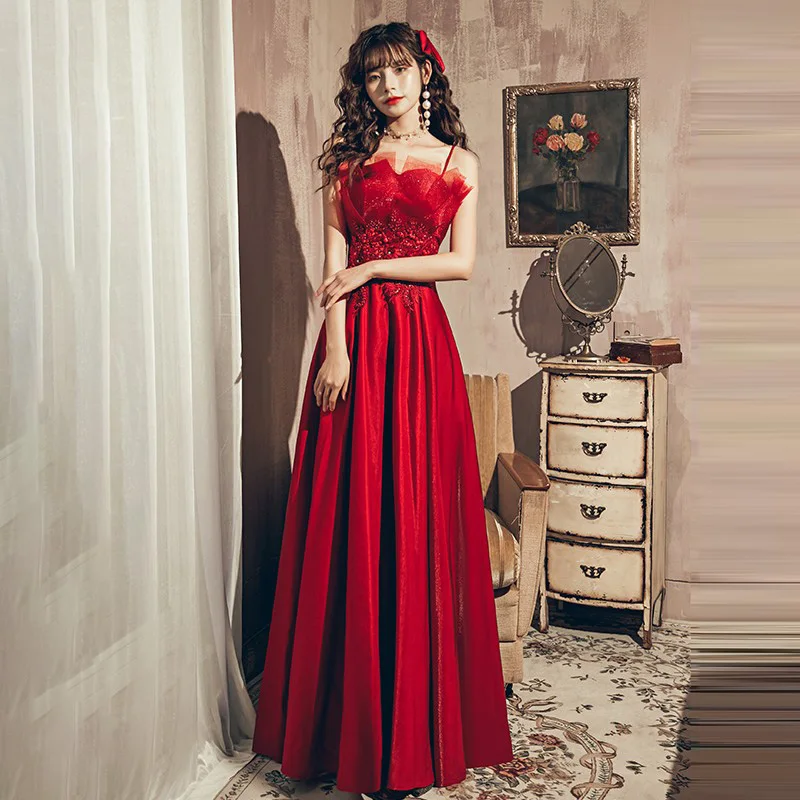 Evening Dress Burgundy Floor-Length Sleeveless Lace Up Satin Pleat A-Line Strapless New Plus size Woman Formal Party Gowns XC136
Evening Dress Burgundy Floor-Length Sleeveless Lace Up Satin Pleat A-Line Strapless New Plus size Woman Formal Party Gowns XC136