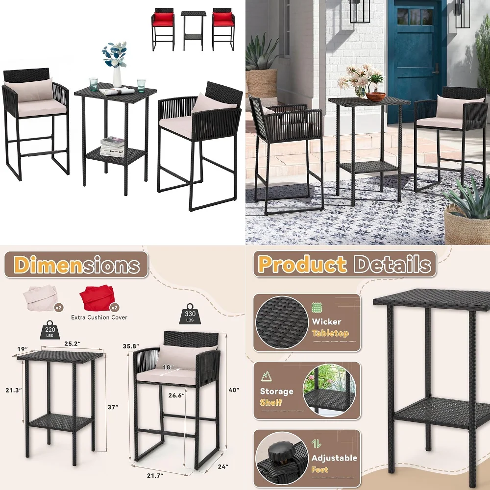 VILLA 7 Piece High Patio Bar Dining Set, Bar Height Outdoor Table and Chairs Patio Furniture Set with 6 Patio Swivel Bar Stools
VILLA 7 Piece High Patio Bar Dining Set, Bar Height Outdoor Table and Chairs Patio Furniture Set with 6 Patio Swivel Bar Stools