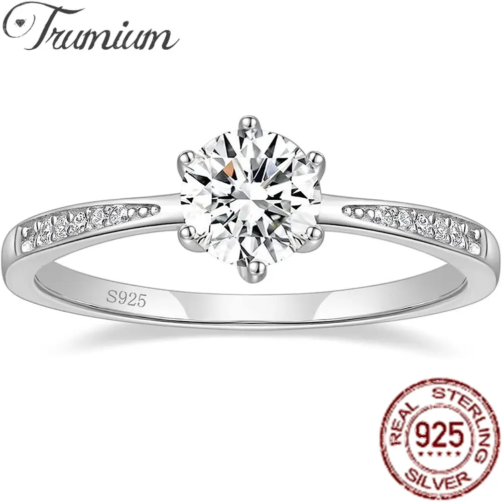 Trumium 0.8CT Authentic 925 Sterling Silver Simple Round Shape 5A CZ Rings For Women Wedding Statement Jewelry Gift
Trumium 0.8CT Authentic 925 Sterling Silver Simple Round Shape 5A CZ Rings For Women Wedding Statement Jewelry Gift