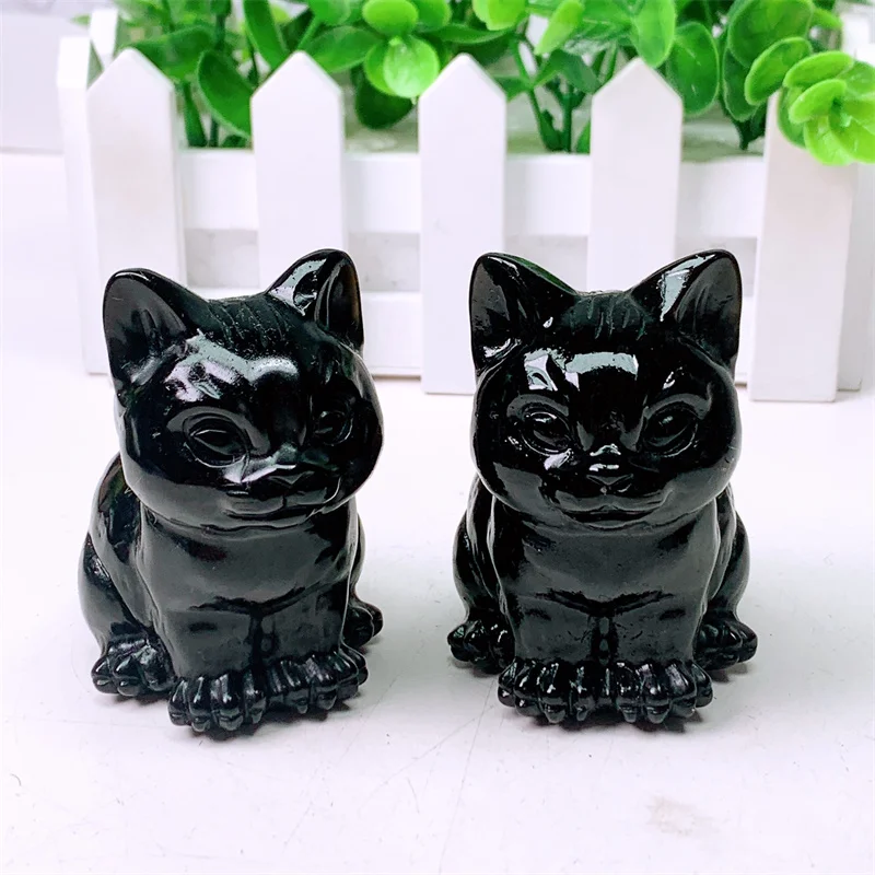 Natural Black Obsidian Cartoon Cat Crystal Carving Healthy Children Birthday Gift Healing Home Decoration Ornaments 1pcs
Natural Black Obsidian Cartoon Cat Crystal Carving Healthy Children Birthday Gift Healing Home Decoration Ornaments 1pcs