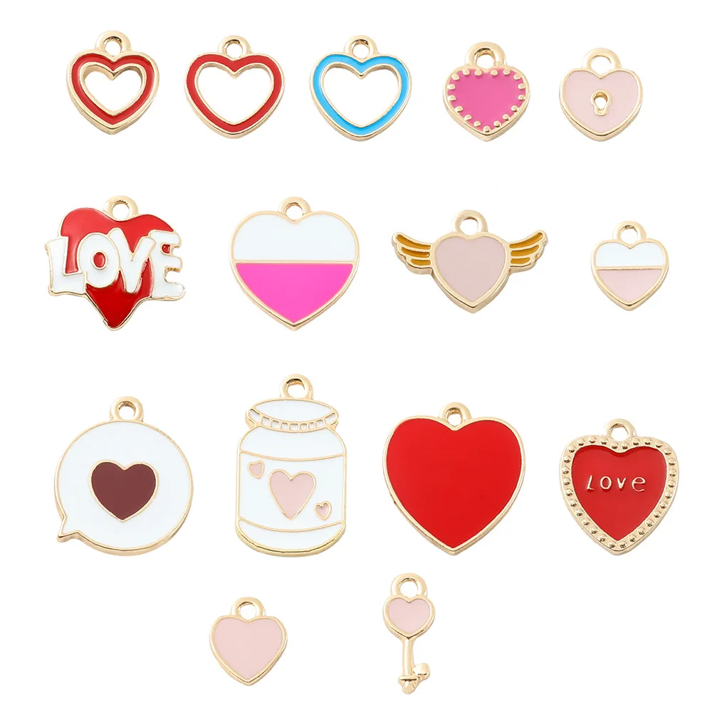 20pcs 16x18mm Cute Enamel Love Heart Charms for Jewelry Making Women Fashion Drop Earrings Pendants Necklaces DIY Craft Supplies
20pcs 16x18mm Cute Enamel Love Heart Charms for Jewelry Making Women Fashion Drop Earrings Pendants Necklaces DIY Craft Supplies