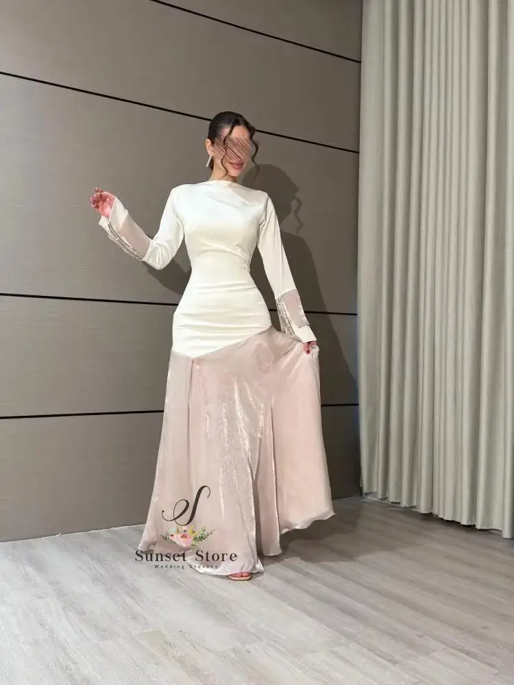 Customized Contrast Color Evening Dresses A Line Muslim Wedding Party Gown Boat Neck Flare Sleeve Formal Maxi Dresses
Customized Contrast Color Evening Dresses A Line Muslim Wedding Party Gown Boat Neck Flare Sleeve Formal Maxi Dresses