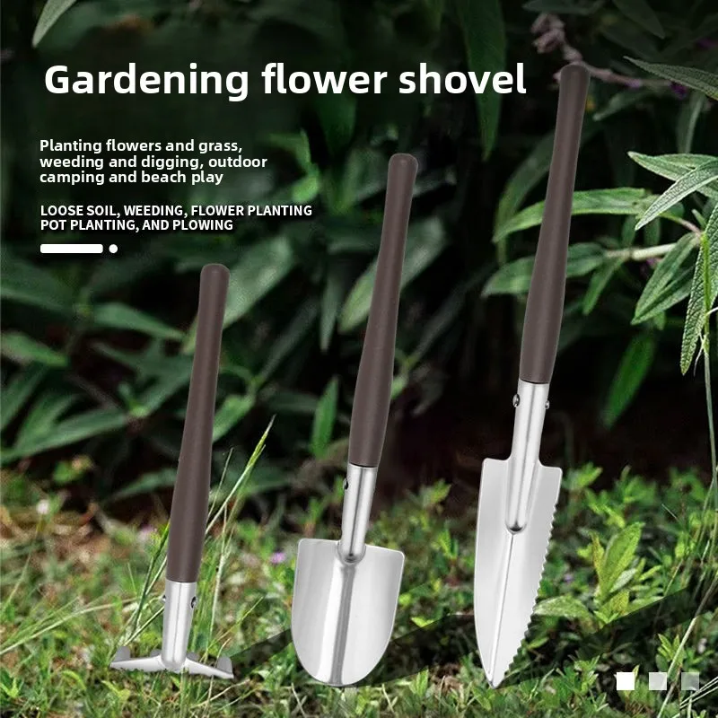 Бытовые садовые инструменты из нержавеющей стали, садовый набор из трех предметов, маленькая лопата, маленькое растение в горшке, маленькие цветочные лопатки
Бытовые садовые инструменты из нержавеющей стали, садовый набор из трех предметов, маленькая лопата, маленькое растение в горшке, маленькие цветочные лопатки