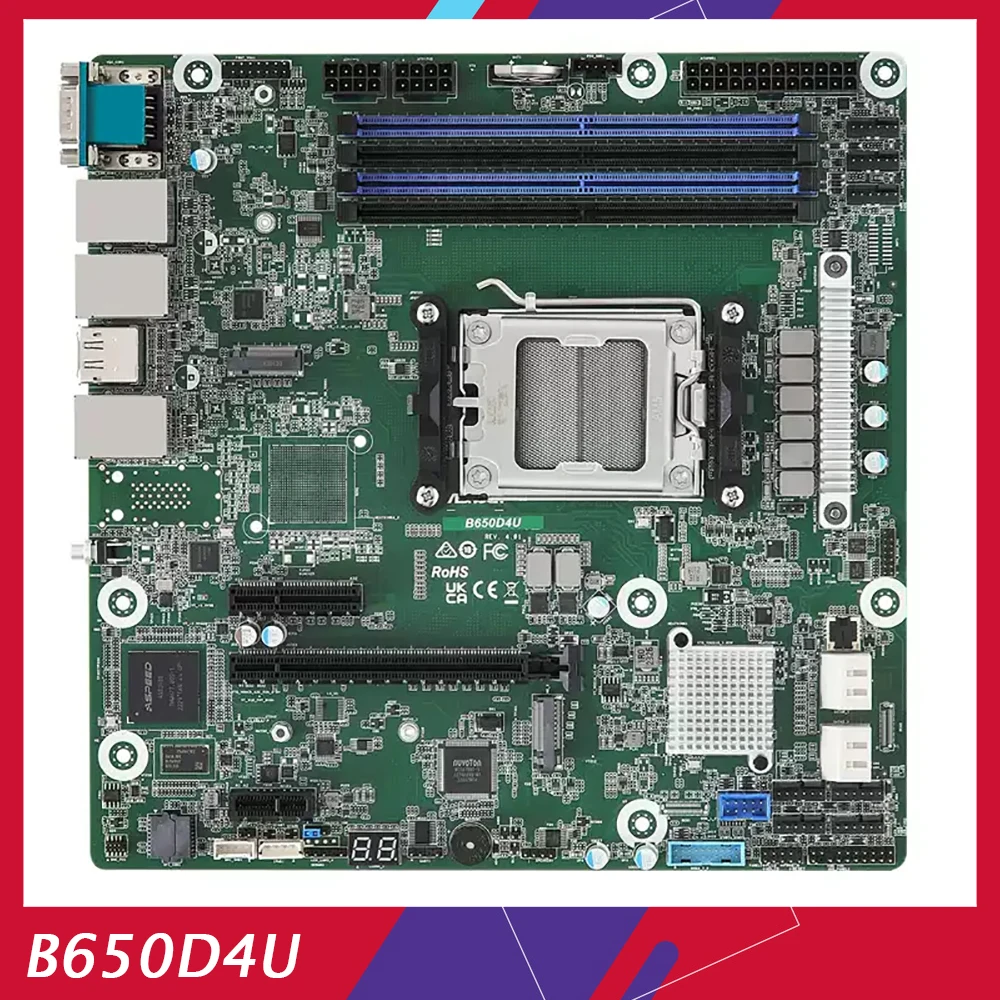 B650D4U для серверной материнской платы ASRock поддерживает AM5 LGA 1718 AMD Ryzen 7000 DDR5 ECC
B650D4U для серверной материнской платы ASRock поддерживает AM5 LGA 1718 AMD Ryzen 7000 DDR5 ECC